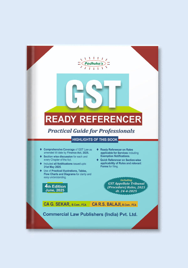 gst books, gst ready referencer, practical guide for proferrionals, gst books for professionals