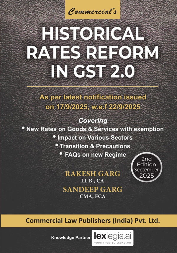 Historical Rates Reform in GST 2.0 book cover, GST 2.0 rates and exemptions 2025 chart