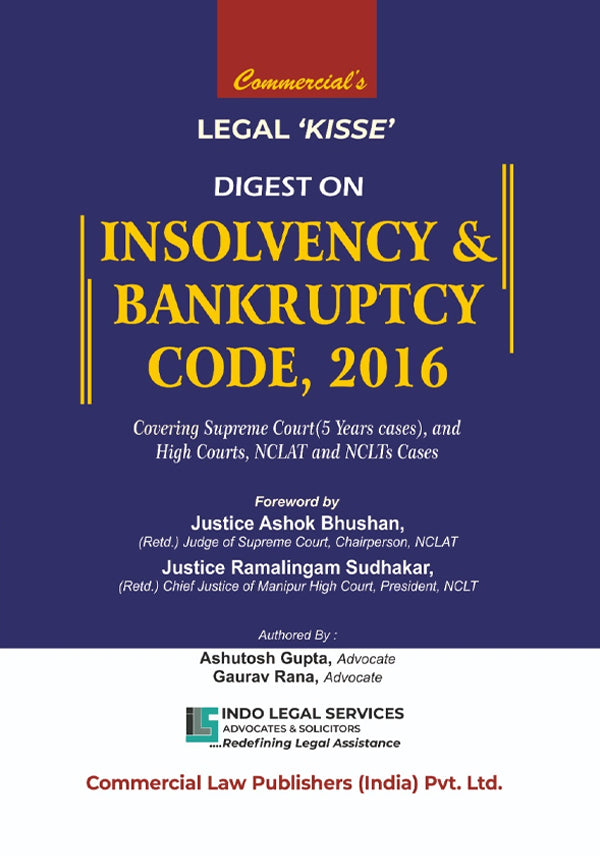 Book cover of 'Digest on Insolvency & Bankruptcy Code, 2016' by Commercial Law Publishers.