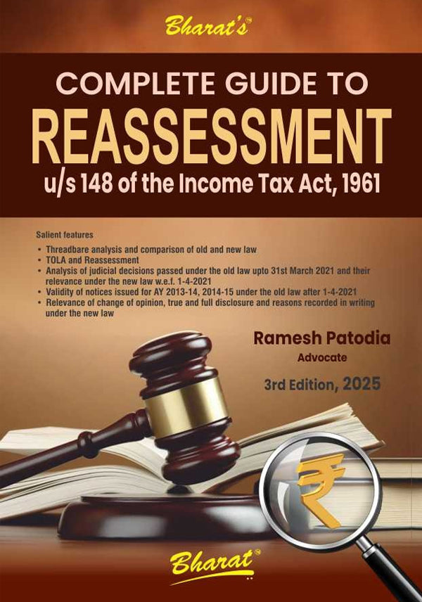 Complete Guide to Reassessment u/s 148 of Income Tax Act 1961 book cover – statutory provisions, compliance procedures, specimen formats for tax professionals