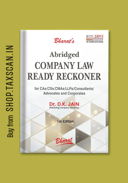 Abridged Company Law Ready Reckoner 1st Edition - book cover by Bharat Law House