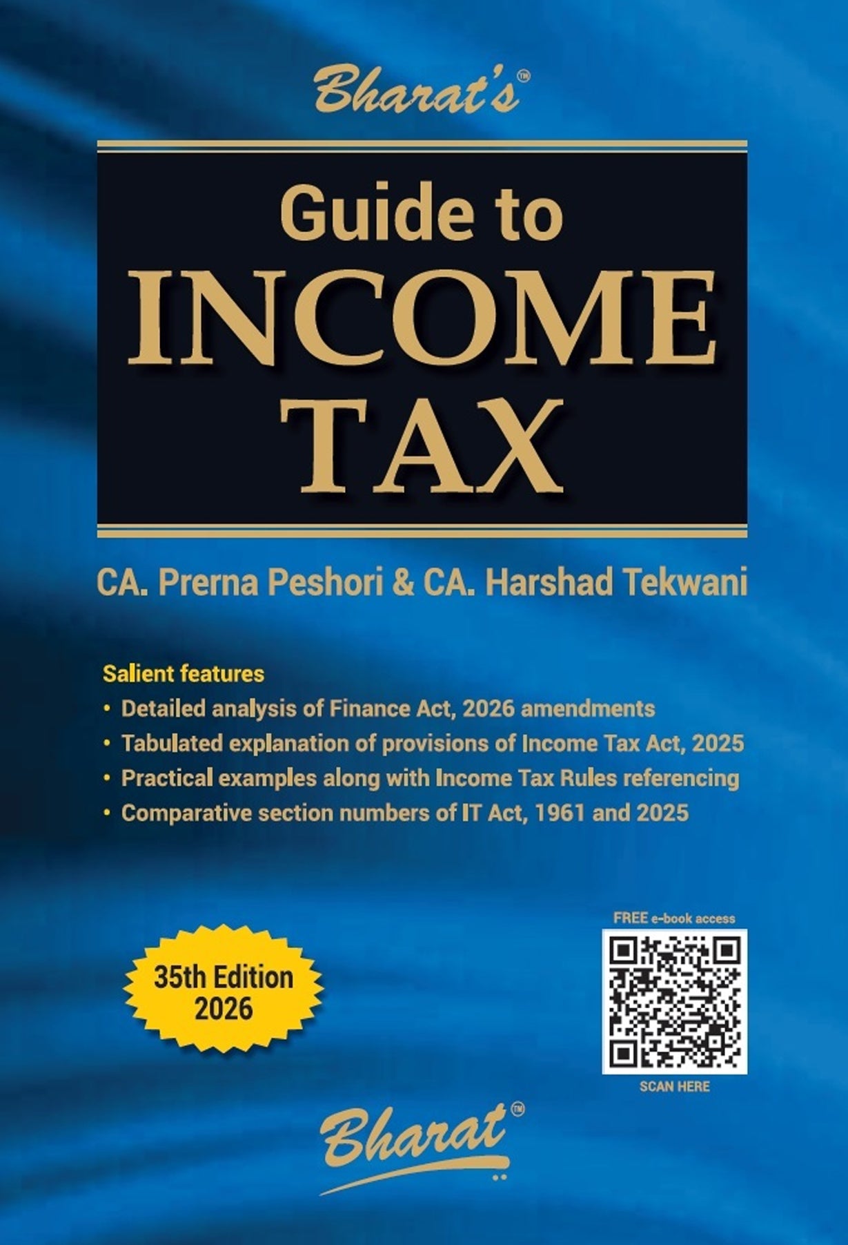 Bharat’s Guide to Income Tax 35th Edition 2026 by CA Prerna Peshori and CA Harshad Tekwani.