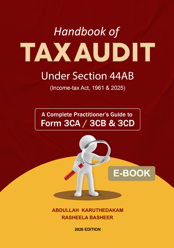 Handbook of Tax Audit Under Section 44AB Form 3CA 3CB 3CD 2026 Edition Ebook Cover by Taxscan