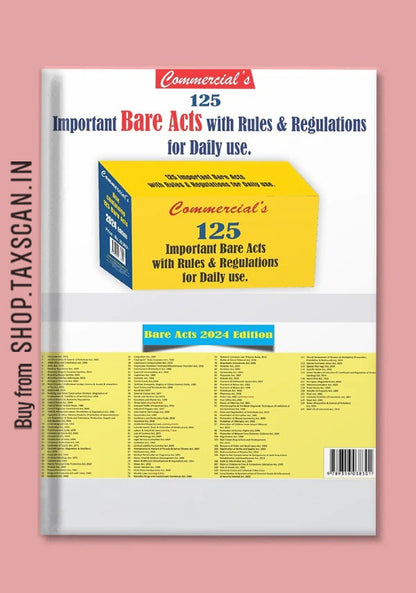 Commercial's 125 Important Bare Acts With Rules & Regulations For Daily Use