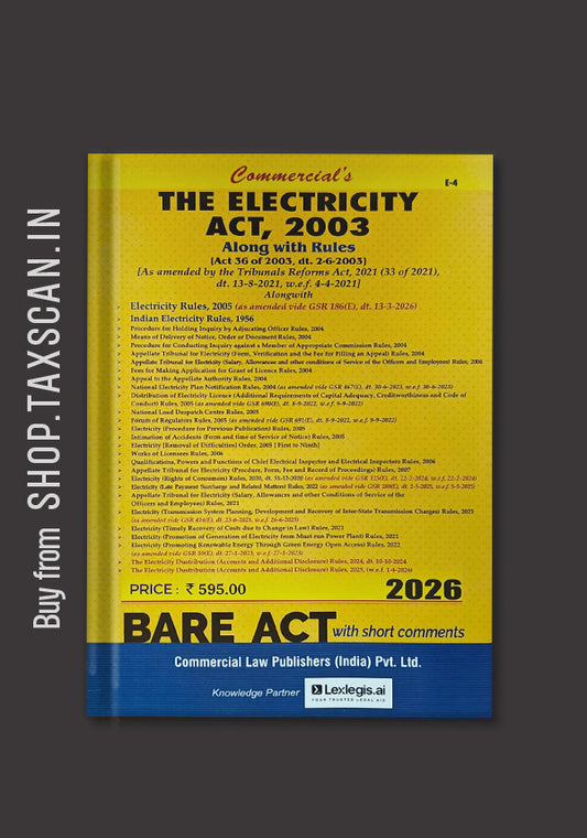 the electricity act 2003 bare act book 2026 edition