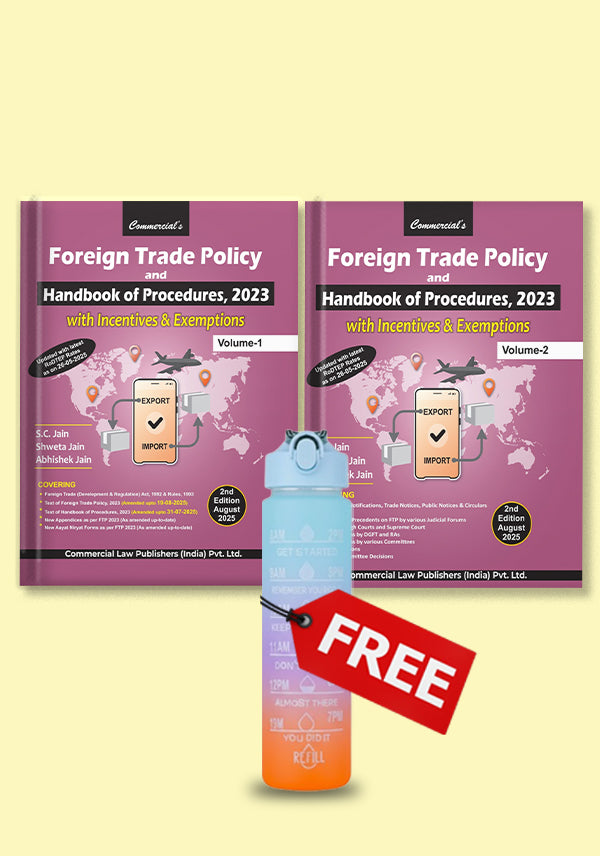 Foreign Trade Policy & Handbook of Procedures, 2023 (Set of 2 Vols.) + FREE Bottle