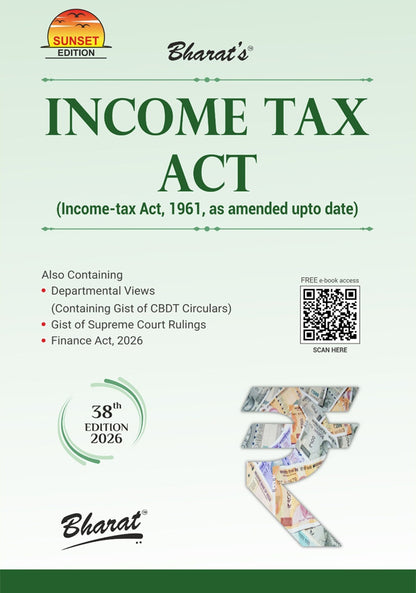 Income Tax Act 2026 book cover with green design and rupee symbol.