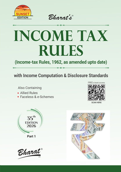 Income Tax Act 2026 book cover with green design and rupee symbol.