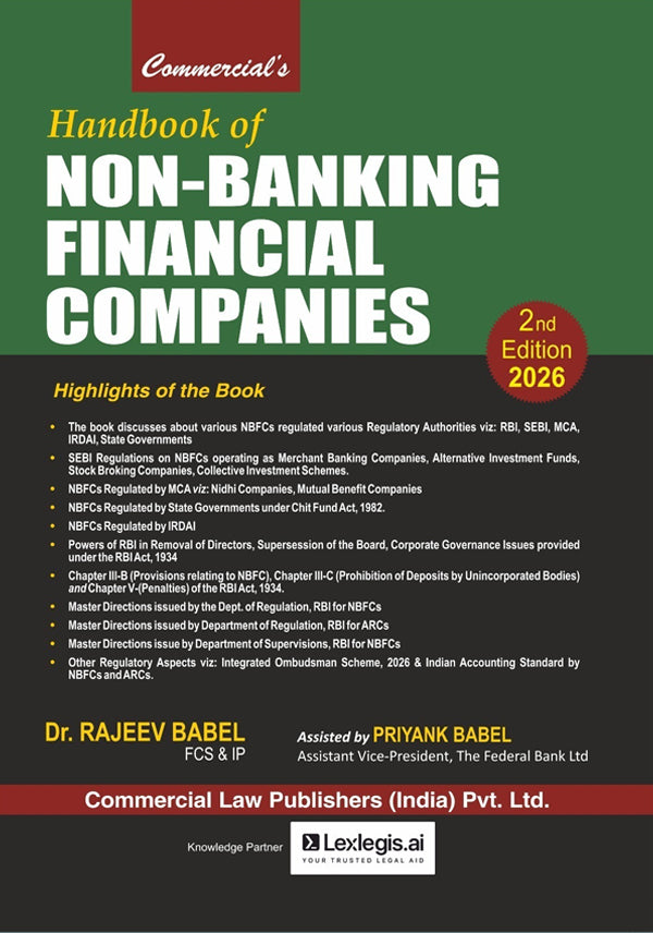 Handbook of Non-Banking Financial Companies covering NBFC laws and RBI regulations