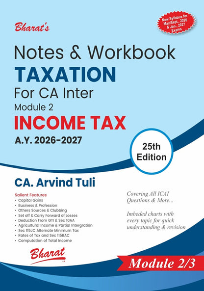 Integrated Tax Module Taxation CA Inter Module 2 Income Tax A.Y. 2026-27 | Bharat’s Notes ...